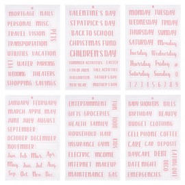 GORGECRAFT 1 Set 6 Sheets 117PCS Cash Envelope Label Sticker Pink Budget Blind Stickers Labels Vinyl Stickers for Budgeting Category A6 Budget Cash Binder Wallet Finance Planner Money Organizer