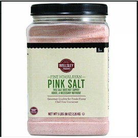 Wellsley Farms $20.99 - 5 lbs Natural Himalayan Crystal Pink Salt (Fine Grain) Ancient Sea Salt