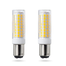 VYAOMLI BA15D LED Bulbs 120V 5W, Double Contact DC Bayonet Base, 40W 50W 60W 500LM T3/T4 Halogen Bulb Equivalent, BA15D Led Light Bulbs for Sewing Machine Pendants Ceil Wall Light (Warm White, 2 Pack)