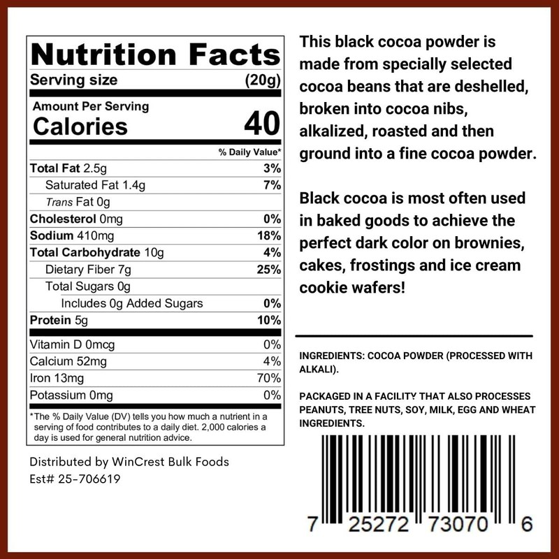 Black Cocoa Powder - 1 Lb