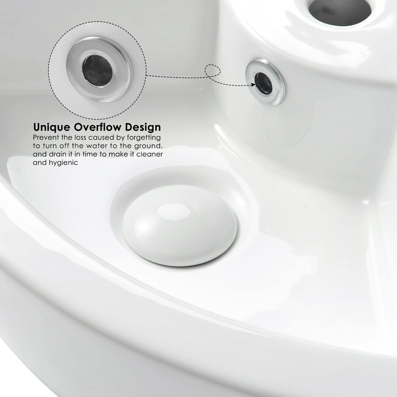 Davivy 18" x 13" Corner Bathroom Sink - White Ceramic