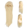 Women Long Blonde Wig with Bangs Synthetic Secure Fit Heat