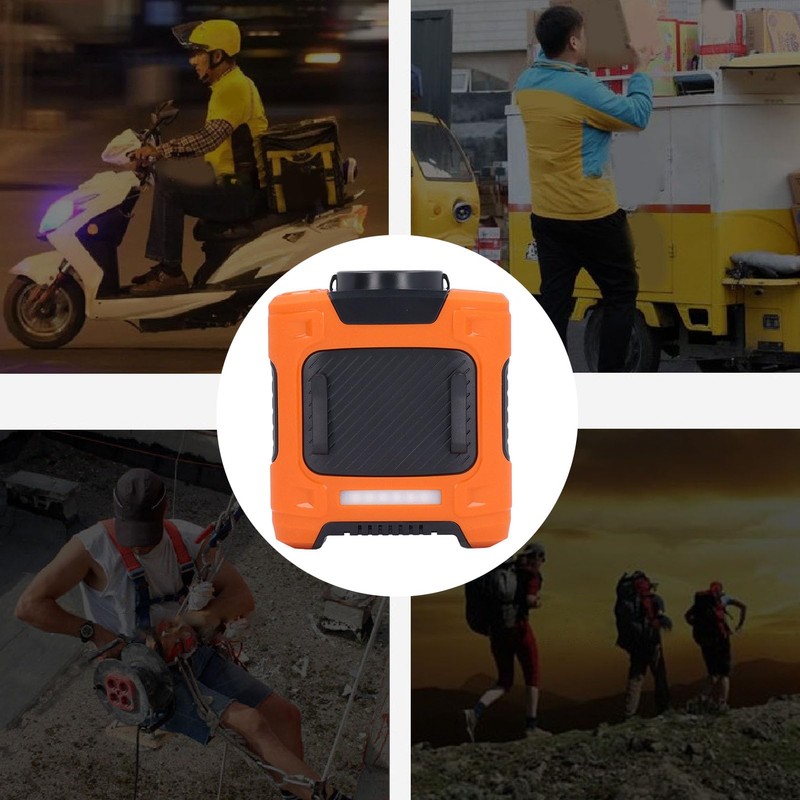 Greensen 10.000 MAh USB-Hüftventilator mit Trageband, Integrierter Typ-C-Eingangsanschluss, 3-Gang-LED-Licht, Nackenventilator,