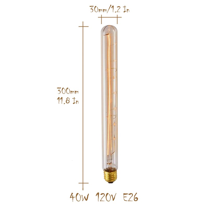 CTKcom T10/T300 40W Amber Vintage Edison Bulb， E26 Medium Base，2200K-2300K