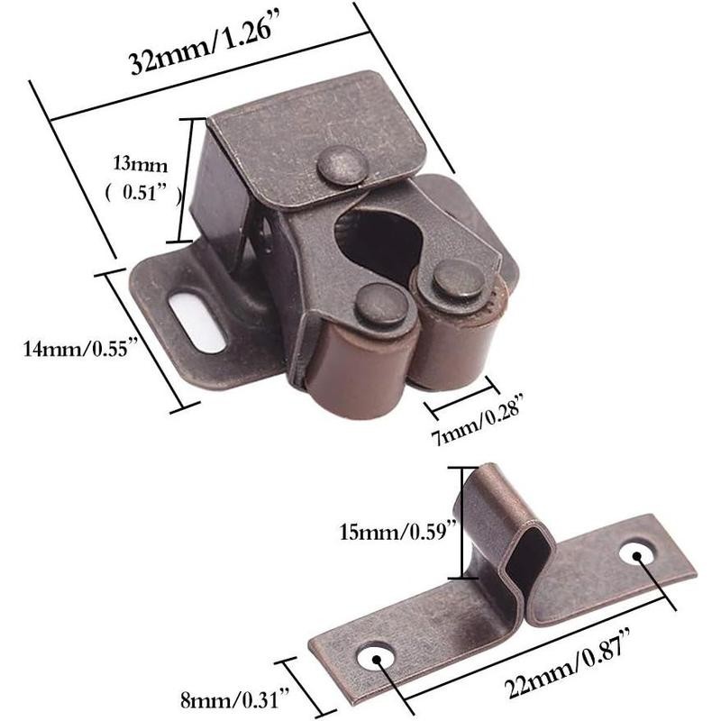 Cold Rolled Steel Cupboard Closet Cabinet Door Double Ball Roller