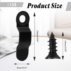 Bonsicoky 100 Pack Metal Picture Frames Turn Button Fasteners with 100 Pieces Screws - Black Frame Picture Hardware Backing Clips for Hanging Pictures, Photos