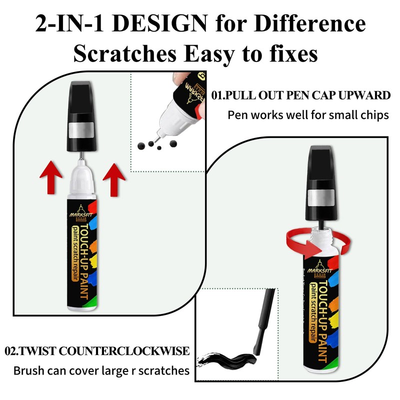 Tornado Red(LY3D/G2) Touch Up Paint Pen Compatible with Volkswagen