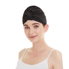 SJTJSPX Swimming Cap Women's Swimming Cap Non-Slip Swimming Cap Non-Waterproof Swimming Cap Long Hair Swimming Cap Women Elastic Swimming Hat Fashion Turban Hat Retro Swimming Hats for Pool Spa Beach