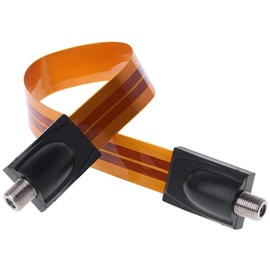 Audio Fan Coaxial Cable Flat Type F Type (Female) to F Type (Female) Gap Cable Thin Bendable Approx. 10.2 inches (26 cm)