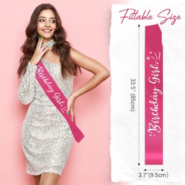 Birthday Sash For Women Birthday Girl Sash For Women Hot Pink Sash Sweet 16 Sash Happy Birthday Sash For 16th Birthday Sash 21st Birthday Sash 40th Birthday Sash Birthday Queen Sash Satin