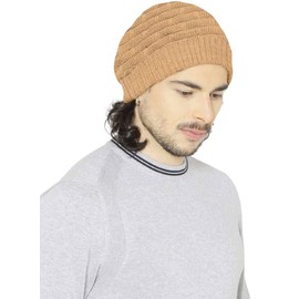 Skull Cap for Men Woolen Winter Caps for Boys for Warm Wear Head Woolen Soft Beanie Cap for for Men (Gold)
