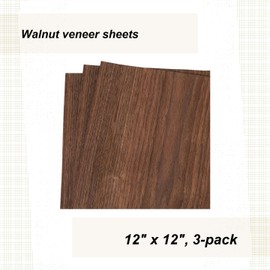 Walnut Veneer 12" X 12", 3-Piece
