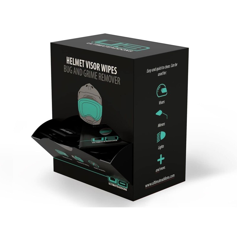 Ultimateaddons Packung mit 100 St�ck Motorrad Visier-Reinigungst�chern