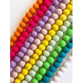 Teal Mini Felt Ball Pom Pom Garland, 6 Feet Pre-Strung Aqua Party Banner for Home Decor, Blue Birthday Decorations, Classroom Decorations 115 Turquoise Felt Balls for Parties, Events, and Celebrations