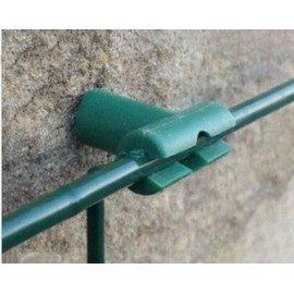 Garden Fencing Panels T Clips, T Shaped Chicken Wire Clips Bird Netting Mounting Clips for Garden Wall Mesh Fencing Panel Supporting Screws, Wall Anchor Includes (Green 36 Set)