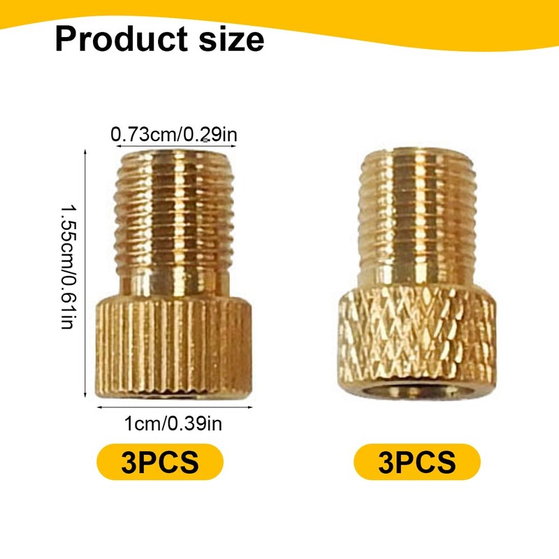 SUJEBKC French Valve Adaptor, 6 Pieces Bicycle Valve Adapter for