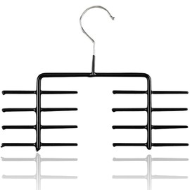 MAWA 1 Piece Tie Holder with Non-Slip Coating, Space Saving and Non-Slip Accessory Hangers, Space for a Total of 16 Ties, 25 cm, Black