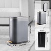 SYNCVIBE Slim Bathroom Trash Can Foot-Operated Stainless Steel Garbage Can