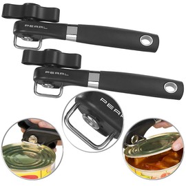 PEARL Lid Opener: Set of 2 Safety Can Openers, Stainless Steel Blade, Resealable (Can Opener, Can Opener, Food Storage Containers)