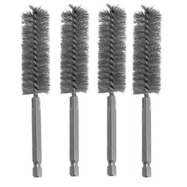 4pc Stainless Steel ALAZCO 5/8" Wire Brush for Power Drill Impact Driver Cleaning Wire Brush Stainless Steel Bore Brush - Hex Shank