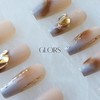 GLORS Ombre Press On Nails, Long Ballerina Style, Nude to