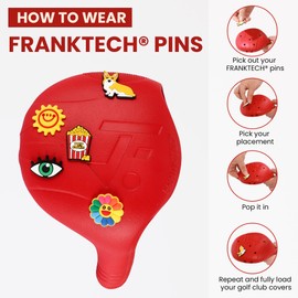 FRANKTECH Golf Club Covers Pins, 10pcs or 25pcs PVC Plastic Decoration Charms, Funny Add On, Compatible to Golf Head Covers