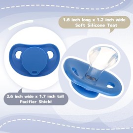 Chupete de silicona transparente para adultos: carcasa más ancha y completa para liberación de ansiedad y estrés, regalo para autismo, azul