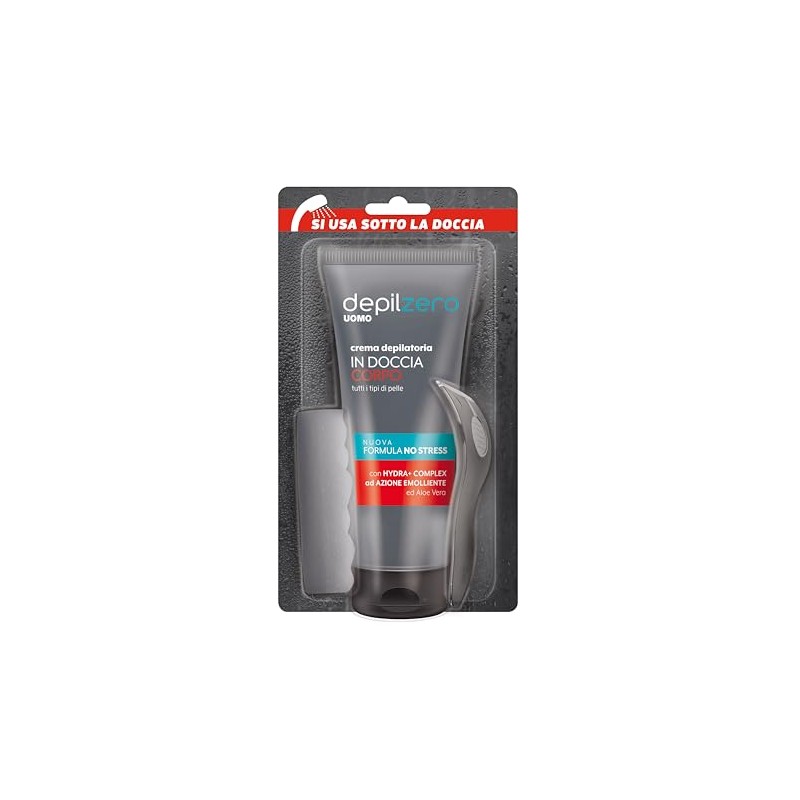 Depilzero Men's Body Shower Cream with Sponge and Razor
