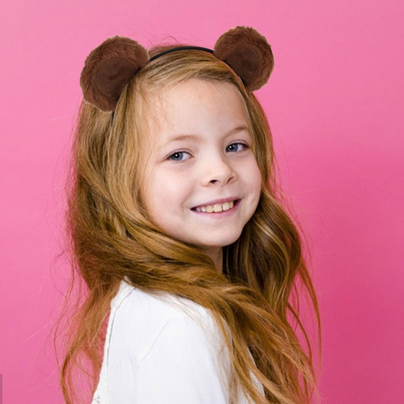 CURASA Brown Bear Ears Headband Animal Chipmunk Ears Teddy Bear