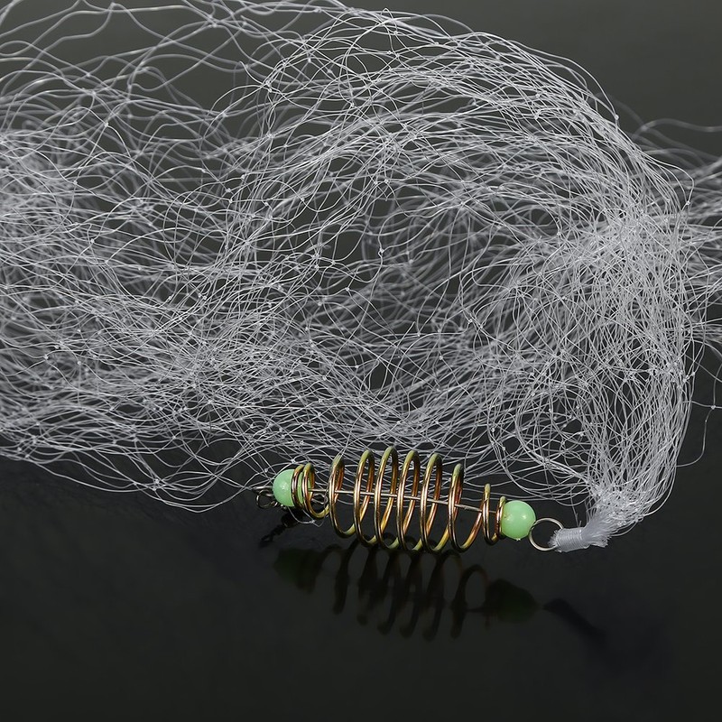 4pcs Fishing Spring Net, Copper Cast Net with Luminous Beads
