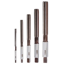 sourcing map Hand Reamers Set 4mm 6mm 8mm 10mm 12mm H8 Accuracy Alloy Tool Steel 6 Flutes Straight Shank Milling Cutter Tool 5pcs