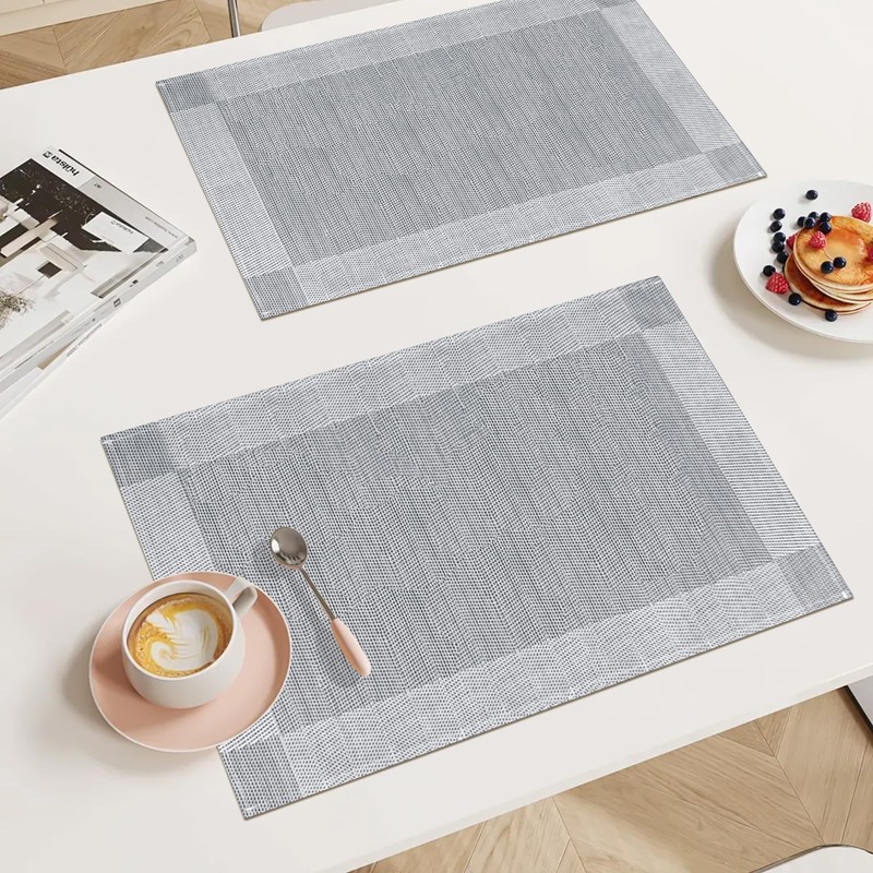 Bloss Placemats Set of 4, Linen Woven Place Mats for