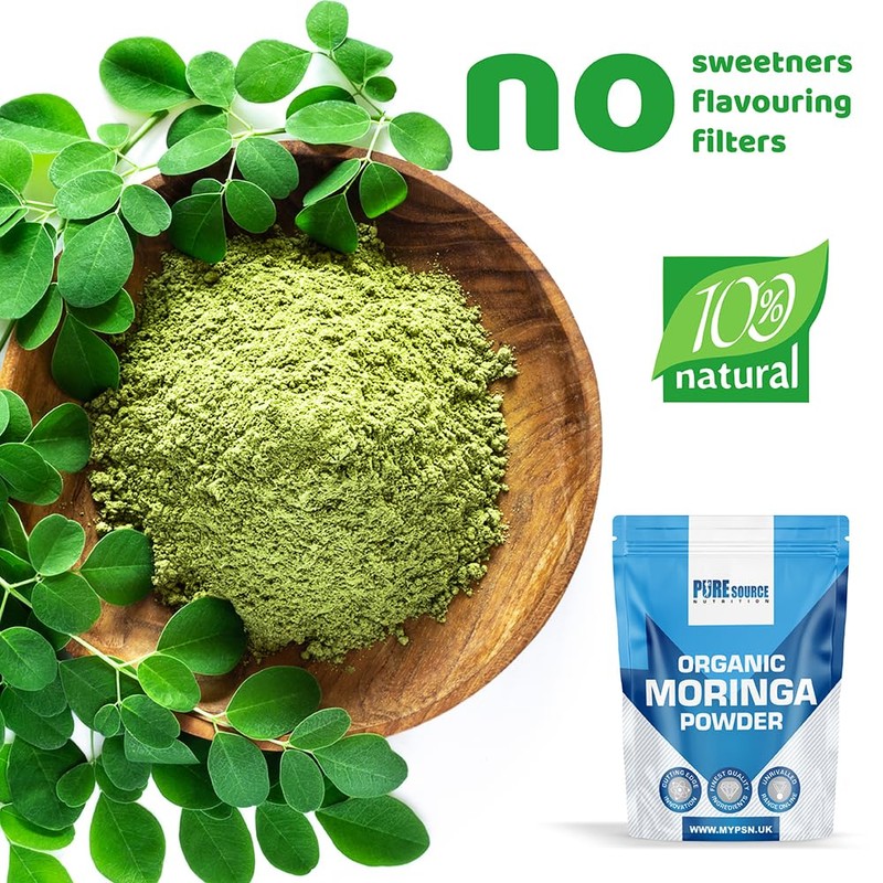 Pure Source Nutrition Organic Moringa Oleifera Leaf Powder [ Premium