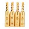4pcs BFA Banana Plug Brass Gold Plated Open Screw Speaker