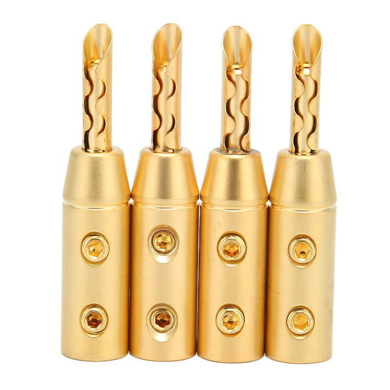 4pcs BFA Banana Plug Brass Gold Plated Open Screw Speaker