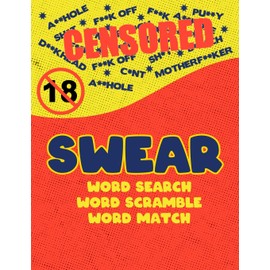 Swear: Naughty Cuss Word Search Scramble Match Logical Puzzle Game Book For Adult Large Size Red Comic Style Design Soft Cover