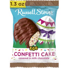 Russell Stover Easter Milk Chocolate Confetti Easter Egg, 1.3 oz each (Pack of 18)