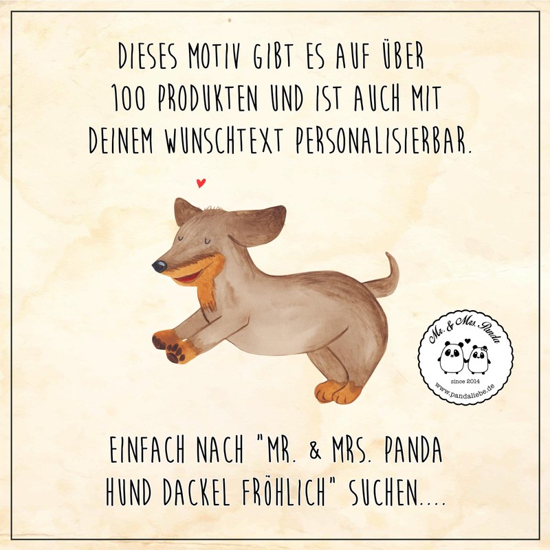 Mr. & Mrs. Panda Cosmetic Bag Dog Dachshund Merry, brown,