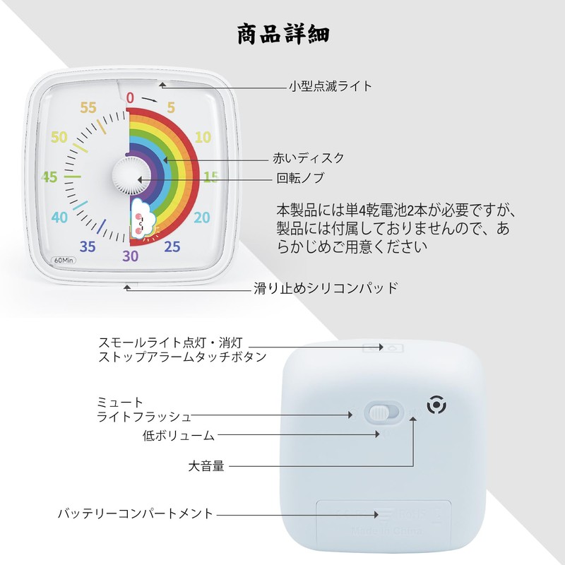 Timer, Yunbaoit Timer Study-60 Minute Visual Timer for Kids and