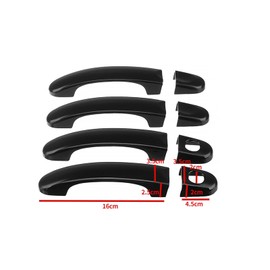 Xiciki 6 PCS Front and Rear Car Exterior Door Handle Cover, Car Outer Door Handle Cover Accesssories for T5 T6 Transporter Caddy Vans, Gloss Black