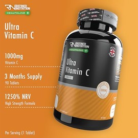 Refined Nutrition Vitamin C 1000mg Tablets – 90 Vegan & Vegetarian Tablets | High Strength Vitamin C with Rose Hip | Immune Support | Once Daily | Made in the UK