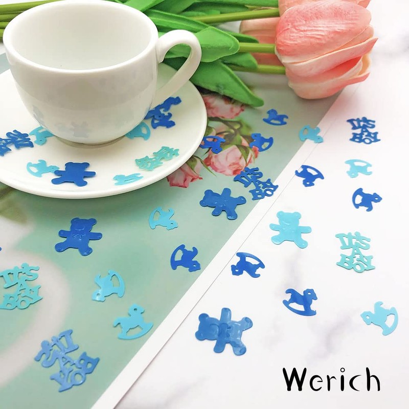 Baby Boy Confetti for Birthday Party Glitter Metallic Foil Table