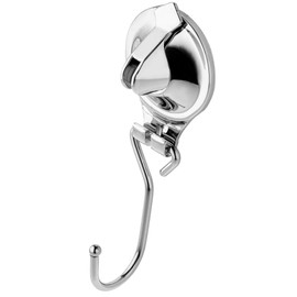 KADAX Suction Hook Stainless Steel Strong Towel Hook Max. 10kg Bath Robe Hook with Suction Cup Wall Hook Kitchen Bathroom Towel Kitchen Hook No Drilling Silver, Silver, einzeln