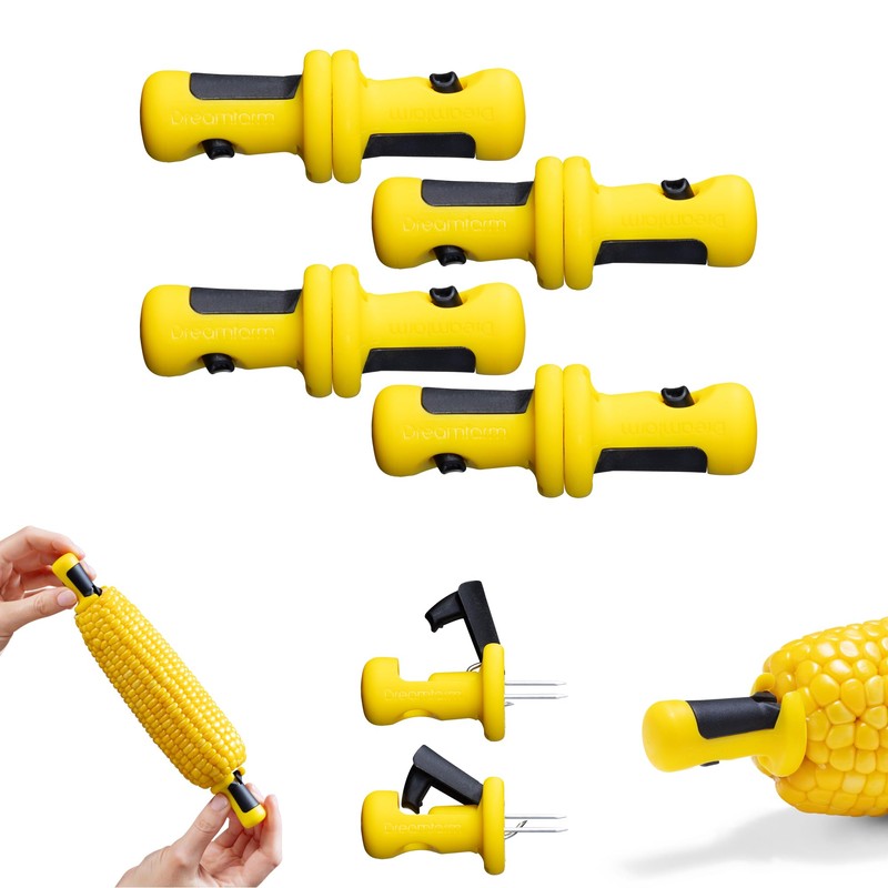 Dreamfarm Lockorns Super Secure, Easy-to-use, & Mess-Free Anchor-Lock Corn Cob