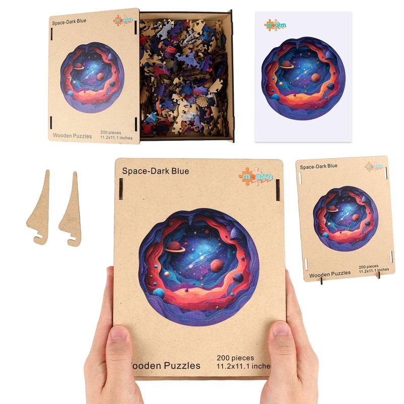 MEATRN Wooden Puzzles for Adults - Solar System Planet Jigsaw