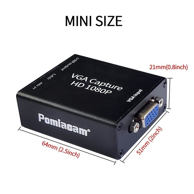 VGA Converter VGA Capture Card, VGA to USB2.0 Converter, Audio