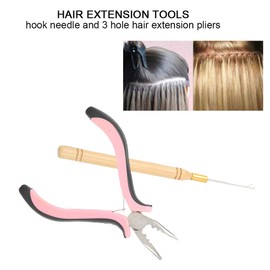 Kit Pinzas Para Extensiones de Cabello, Kit De Extensión Herramientas De Extensión Ganchos Para El Cabello Más Alicates Para De Cabello Herramientas For Maquillaje El Cabello De Pluma Micro Hair Loop