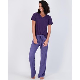 Real Essentials 2 Pack: Women's Pajama Set - Choose from Short Sleeve with Pocket or Long Sleeve without Pocket