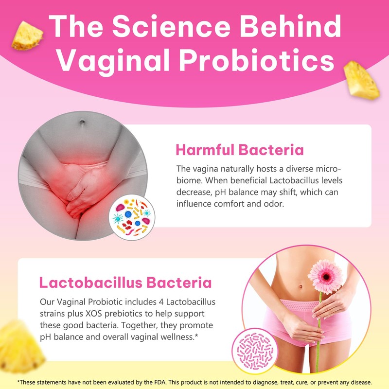 2 Pack Vaginal Probiotics Gummies for Feminine PH Balance, Vaginal