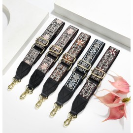 Purse Strap,1.5" Leather End Shoulder Strap Adjustable Replacement,Retro Multi-Pattern Crossbody Bag Straps